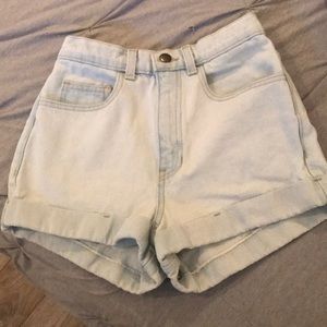 American Apparel High Waisted Jean Shorts